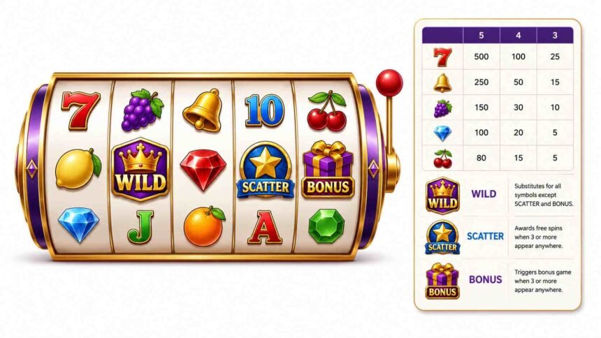Understand slot symbols, wilds, scatters, bonus features, and paytables to learn how reels work without confusing visuals with winning chances.