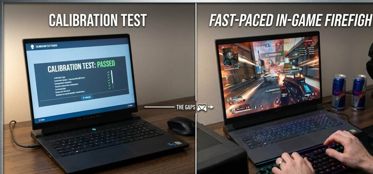Controller test vs in-game feel comparison showing the gap diagnostics miss