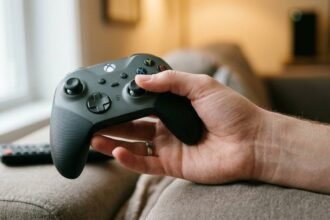 Controller weight distribution shown through a relaxed natural grip test