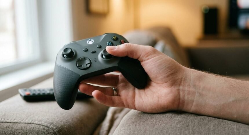 Controller weight distribution shown through a relaxed natural grip test