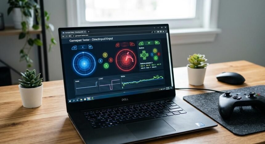 Checking a controller's polling rate using a browser tool with no extra software