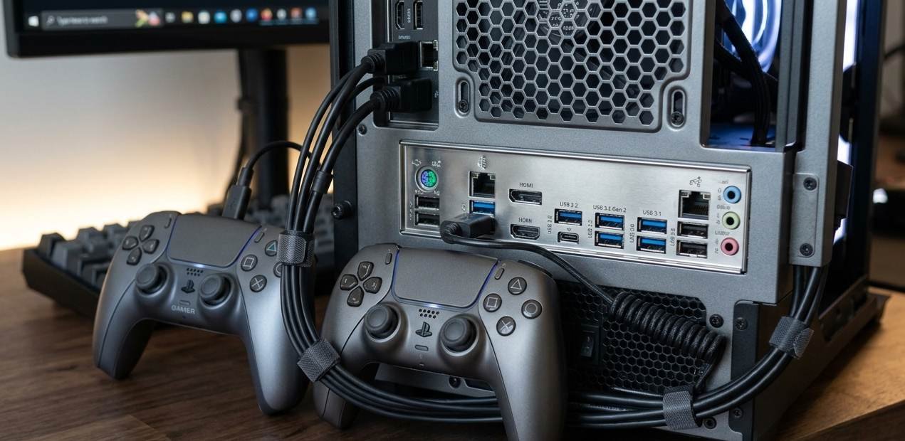 USB port controller testing setup comparing two ports on the same PC