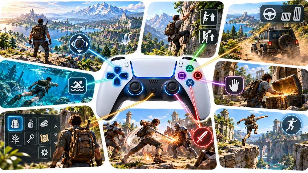 Open-World Games Have to Fit Everything Onto One Controller